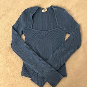 Abercrombie blue square neck sweater